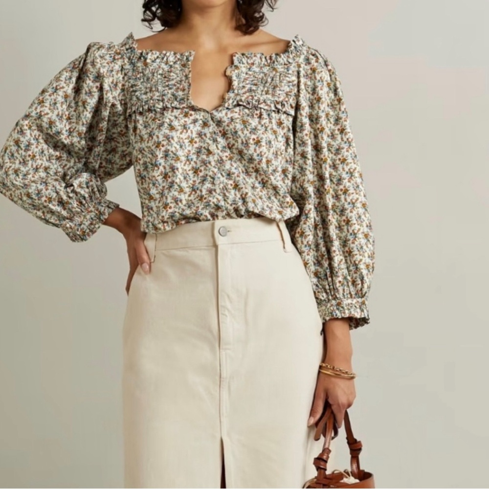 Doên CLAUDETTE TOP -- CRÈME FLEURS D'AVIGNON Large